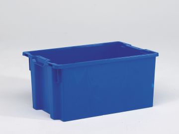 Caixa encaixável 600x400x270 mm 50 L fechada azul