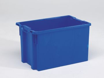 Caixa encaixável 600x400x350 mm 66 L fechada azul