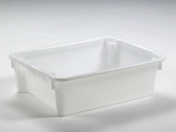 Caixa encaixável empilhável 800x400x350 mm 80 L fechada branca