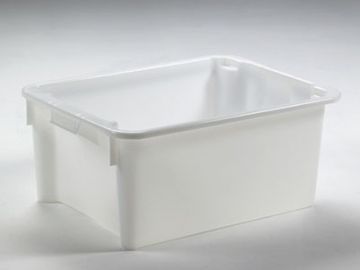Caixa encaixável empilhável 800x600x330 mm 110 L fechada branca
