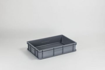 Caixa Classic empilhável 600x400x130 mm, 26 L, cinza, pegas fechadas
