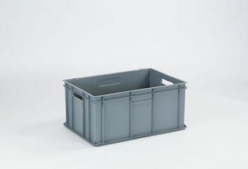 Caixa Classic empilhável 600x400x260 mm, 52 L, cinza, pegas abertas (por unidade)