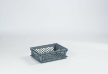 Caixa plástico E-Line empilhável 11L 400x300x125 mm, perfurada, pegas fechadas