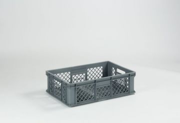 Caixa plástico E-Line empilhável 33L, 600x400x170 mm, perfurada, pegas abertas