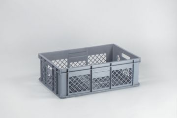 Caixa perfurada empilhável 600x400x200 mm 40L, com pegas abertas