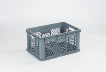 Caixa perfurada empilhável 600x400x260 mm 52L, com pegas abertas