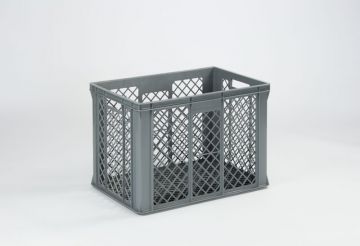Caixa perfurada empilhável 600x400x410 mm 82L, com pegas abertas
