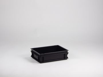 Caixa empilhável 10 L, 400x300x120 mm, E-line, ESD, preto