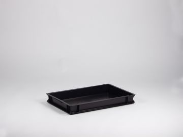 Caixa empilhável 14 L, 600x400x75 mm, ESD, preto