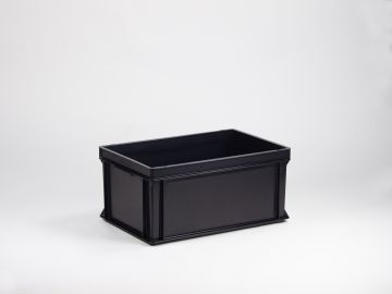 Caixa empilhável 53 L, 600x400x278 mm, ESD, preto (por unidade)