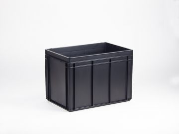 Caixa empilhável 90 L, 600x400x425 mm, ESD, preto