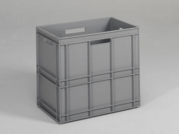 Caixa empilhável 100 L, 600x400x545 mm, cinza