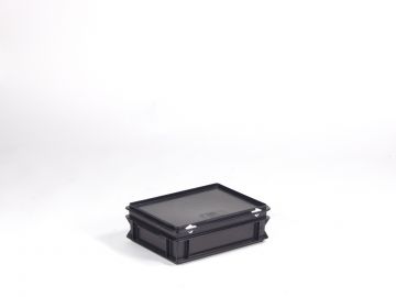 Caixa E-line 10L com tampa preto, ESD