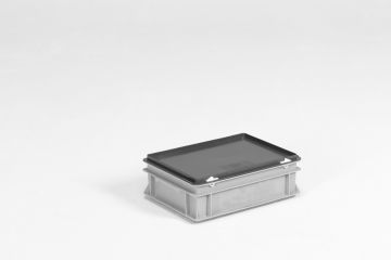 Caixa com tampa E-line 10L 400x300x135 mm, cinza