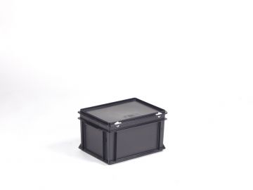 Caixa E-line 20L com tampa preto, ESD
