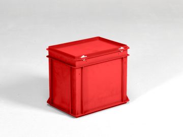 Caixa de transporte com tampa 30L, 400x300x340 mm, vermelho