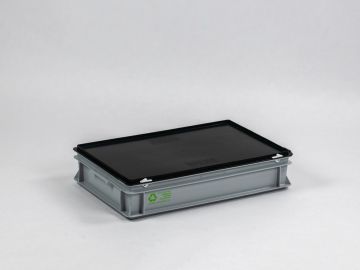 Caixa empilhável 600x400x135 mm, 20L com tampa preto