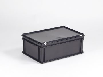 Caixa E-line 40L com tampa preto, ESD