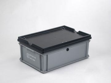 Caixa homologação UN 40L 600x400x235 mm tampa com dobradiças fechadura