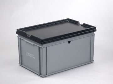 Caixa homologação UN 60L 600x400x335 mm tampa com dobradiças fechadura