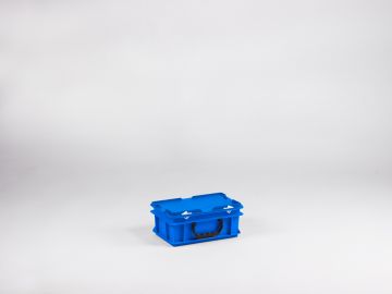 Mala E-line 5L 300x200x130 mm tampa com dobradiças fechos com 1 pega azul