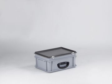 Mala E-line 15 L 400x300x185 mm com 1 pega reforçada, cinza, euronorma