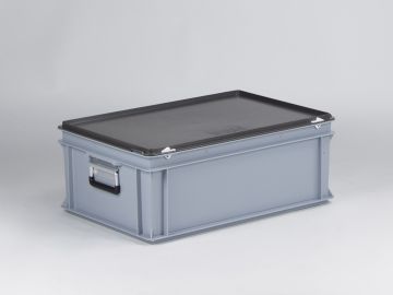 Mala E-line 40 L 600x400x235 mm c 2 pegas, cinza, euronorma