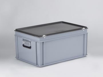 Mala E-line 53 L 600x400x295 mm c 2 pegas, cinza, euronorma
