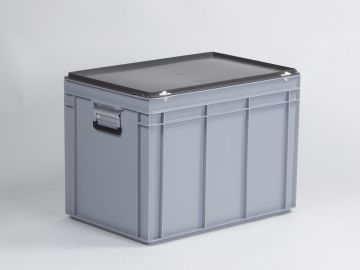 Mala E-line 90 L 600x400x440 mm c 2 pegas em alumínio, cinza euronorma
