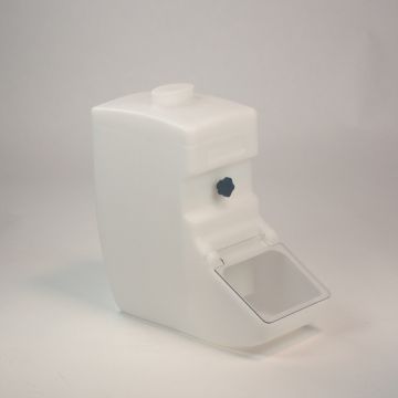 Caixa dispensadora 24L, branca com tampa batente transparente