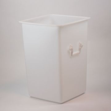 Caixa higiénica grande volume, 125 L, 500x500x700mm com 2 pegas branco