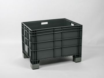 Caixa grande volume Euronorm 800x600x580 mm 186 l. com 4 pés elevados, antracite