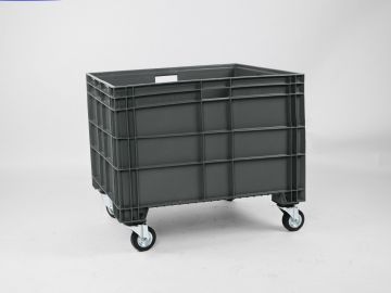 Caixa grande volume Euronorm 800x600x630 mm 186 l. com 4 rodas, antracite