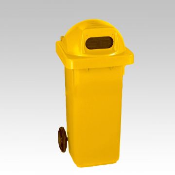 120 liter container geel met rubberen flap