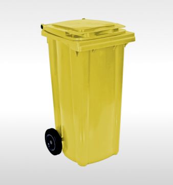 Contentor 120 L, 2 rodas, amarelo