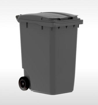 Contentor 360 L, 2 rodas, cinza