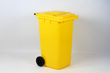 Contentor de resíduos amarelo de 240 litros
