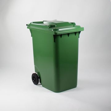 Contentor de lixo 360L com 2 rodas, verde