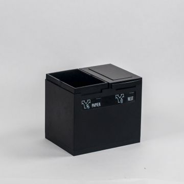 Módulo de resíduos de 2 frações 30L preto, 400x300x350 mm