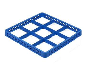 Extensão de caixa 500x500x40 mm, interior para 9 copos,  Ø150 mm, azul