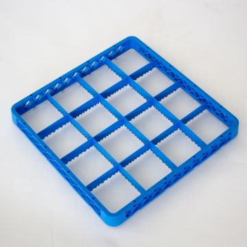 Extensão de caixa 500x500x40 mm, interior para 16 copos, Ø112 mm, azul
