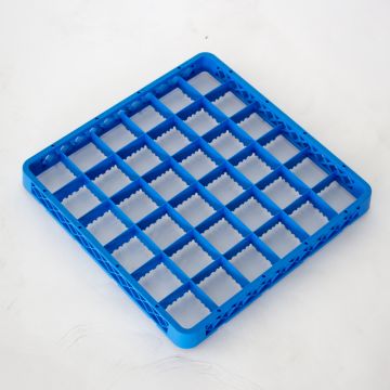 Extensão de tabuleiro 500x500x40 mm, para 36 copos,  Ø74 mm, azul