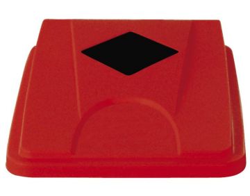Tampa com inserção quadrado 453x328x70 mm vermelho (por unidade)