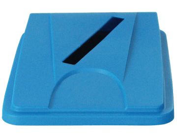 Tampa plástica 455x330x65 mm, com abertura papel, azul