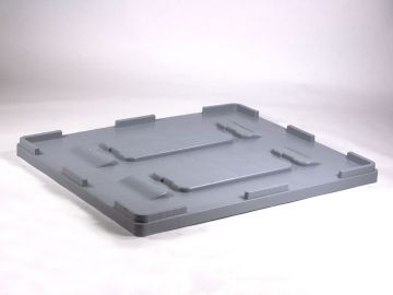 Tampa plástica solta de 1200x1000 mm p caixa palete cinza
