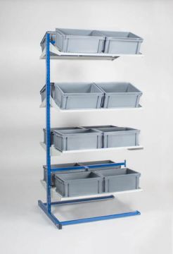 Estante rack extensão p/caixas com 8 prateleiras com 16 caixas 40x30