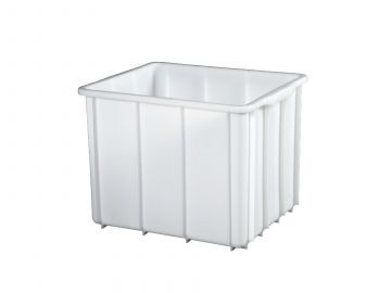 Caixa higiénica empilhável 100L, 600x500x445mm, branco (por unidade)