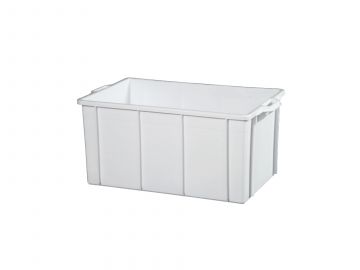 Caixa higiénica empilhável 60L, 620x400x300mm, branco (por unidade)