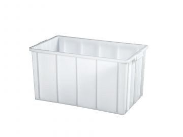 Caixa higiénica empilhável 100L, 740x440x400mm, branco (por unidade)