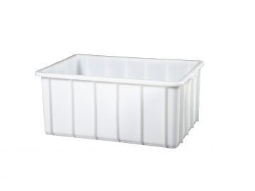 Caixa higiénica empilhável 130L, 830x570x355mm, branco (por unidade)